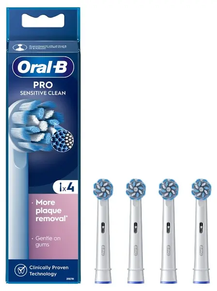 Capete de rezervă Oral-B - Sensitive Clean EB 60-4, 4 bucăți, albe