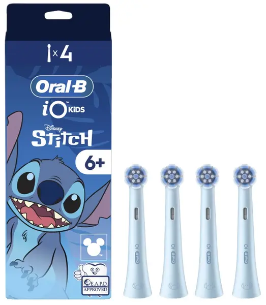 Capete de schimb Oral-B - iO Kids, 4 buc, Stitch, albastru
