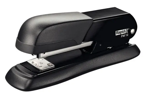Capsator negru metalic 24-26/6 mm 25 coli Rapid Capsator metalic Rapid FM12 25 coli capsare inchisa/deschisa cutie negru