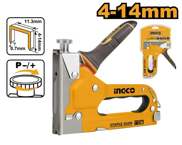 Capsator Tapiterie HSG14018 – Reglaj Forta, Capse 4-14mm, Sarma 0.7mm, Crown 11.3mm, Capsator Manual Profesional