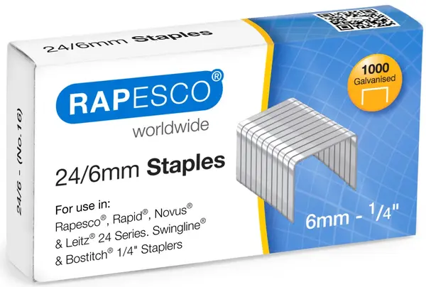 Capse Rapesco - 24/6 mm, 1000 buc.