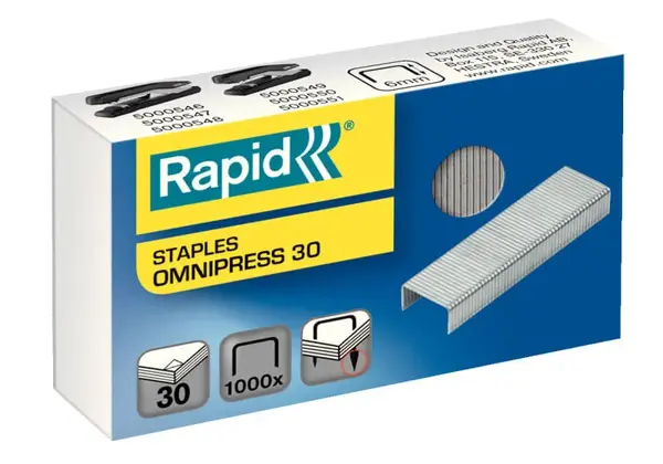 Capse Rapid Omnipress 6 mm 2-30 coli 1000 buc/cutie Capse Rapid Omnipress 6 mm 2-30 coli 1000 buc/cutie