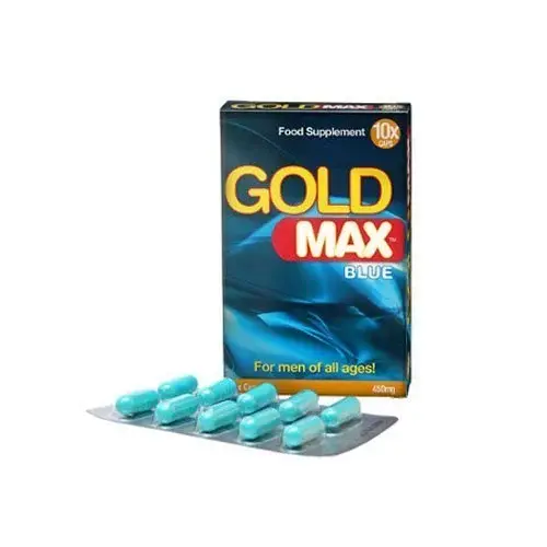 Capsule GOLD MAX Blue, pentru potență masculină, erecții susținute și libido stimulat - 10 bucăți