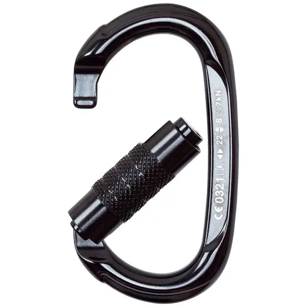 Carabiniera din aluminiu Vertiqual Aiko, culoarea negru - 22 kN, 86g, 110 61 mm, alpinism utilitar Vertiqual, NEGRU