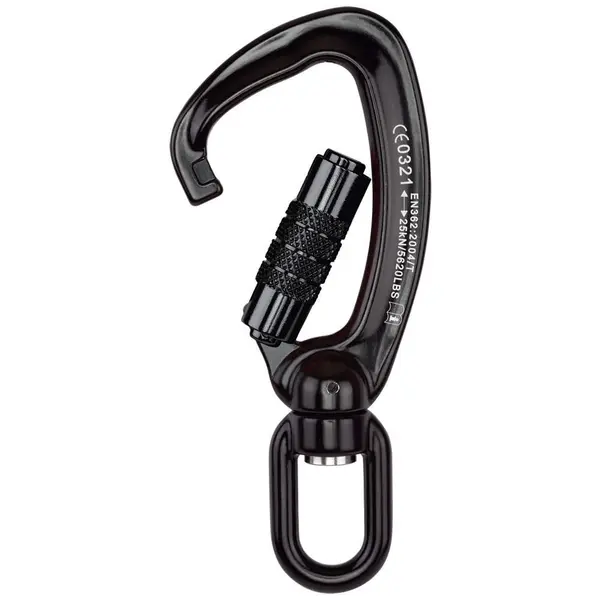 Carabiniera din aluminiu Vertiqual Nemo, culoarea negru, 25 kN, 170g, 180 76 mm Vertiqual, NEGRU