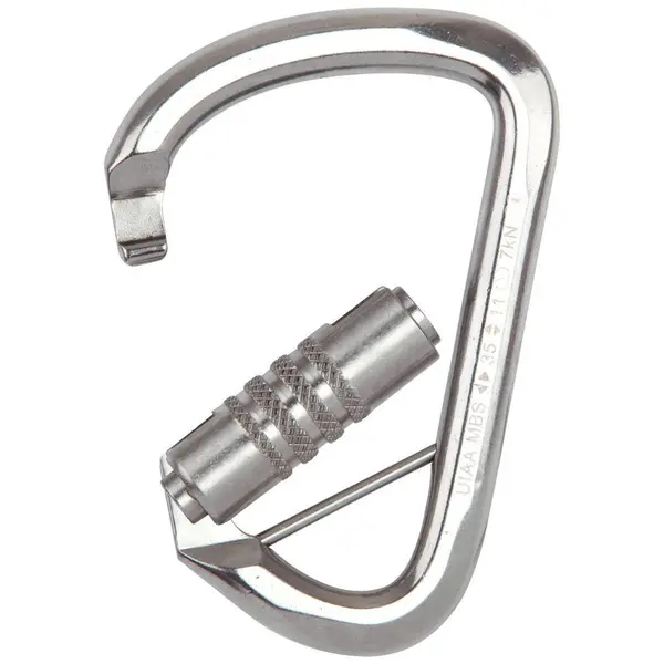 Carabiniera din otel inoxidabil Vertiqual NEVADA, culoarea gri - 35 kN, 285g, 119 78 mm Vertiqual, GRI