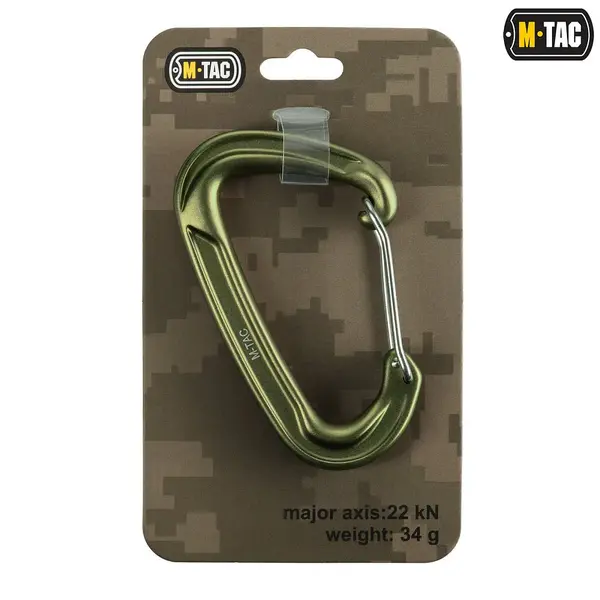 Carabiniera M-TAC Heavy Duty 22 kN – Aluminiu - ARMY GREEN