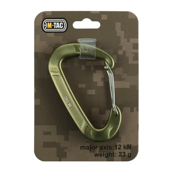 Carabiniera M-TAC Utility 12 kN – Aluminiu D-Shape - ARMY OLIVE