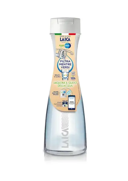 Carafa filtranta de apa Laica GlaSSmart, din sticla, 1.1 litri, Mov