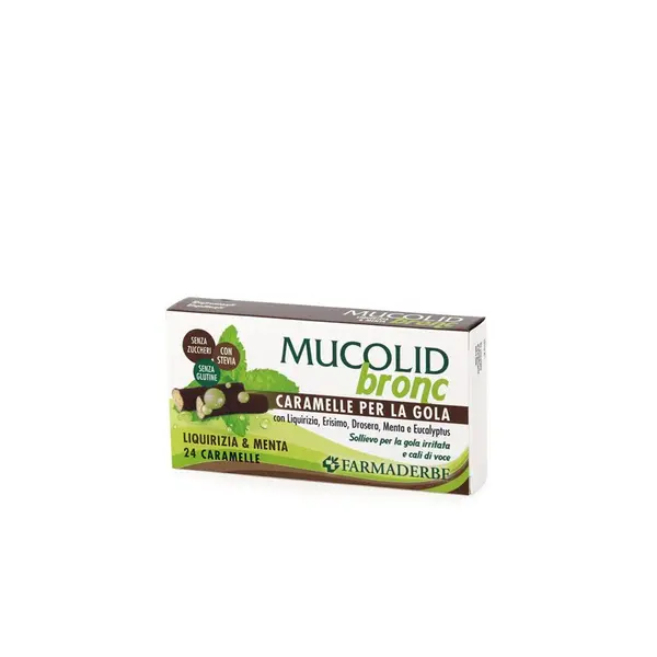 CARAMELE MUCOLID CU LEMN DULCE, 24 BUCATI, FARMADERBE