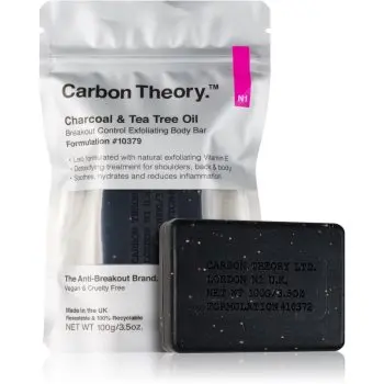 Carbon Theory Charcoal & Tea Tree Oil exfoliant pentru corp pentru pielea problematică și grasă