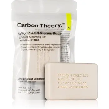 Carbon Theory Salicylic Acid & Shea Butter sapun gentil pentru curatare cu efect exfoliant