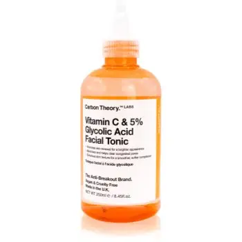 Carbon Theory SupaVIT-C 5% Glycolic & Vitamin C solutie tonica cu efect de iluminare împotriva acneei, a roșeții și a cicatricilor post-acnee