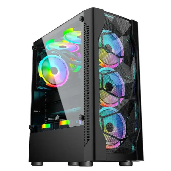 Carcasa 1stPLAYER Gaming DK-D4, RGB, Mid-Tower, fara sursa, culoare neagra