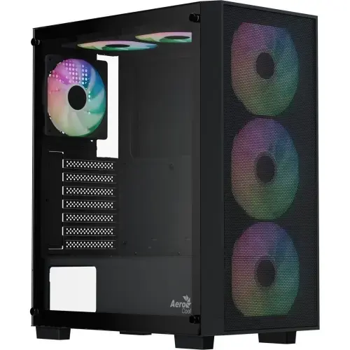 Carcasa Aerocool B509A Flow G V1, Middle Tower, Fara sursa (Negru)