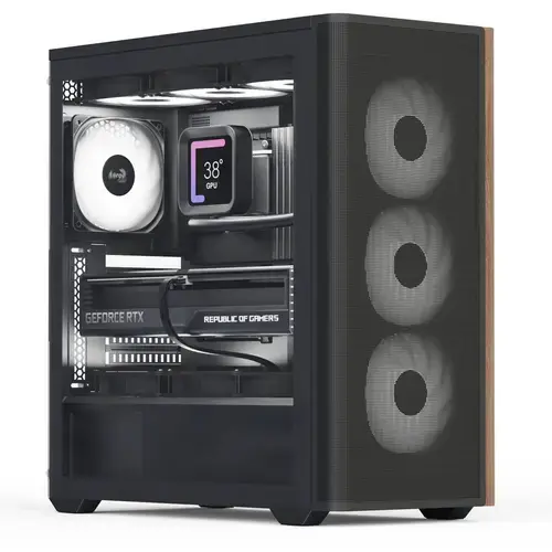 Carcasa AeroCool D501A, Middle Tower, Fara sursa (Negru)