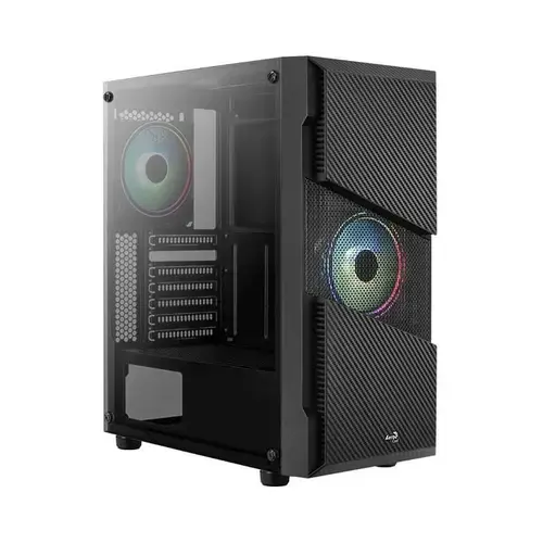 Carcasa Aerocool Menace Saturn, iluminare RGB, Mid Tower (Negru)