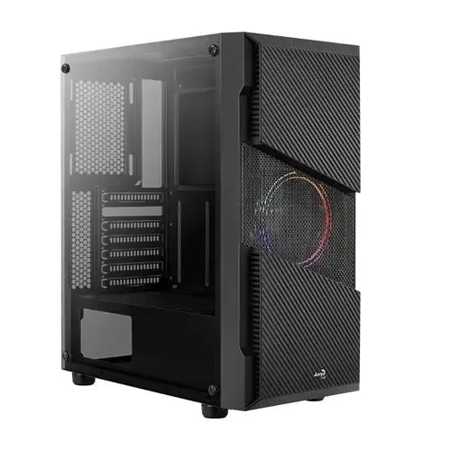 Carcasa Aerocool Menace Saturn V1, iluminare FRGB, Mid Tower (Negru)