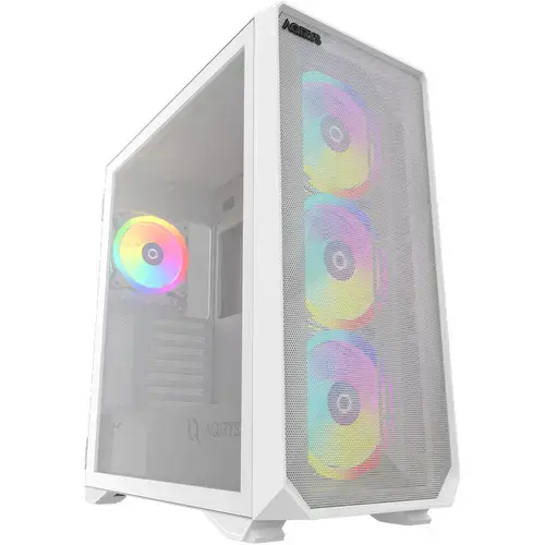Carcasa AQIRYS Arcturus Pro, Middle Tower, Tempered Glass, RGB (Alb)