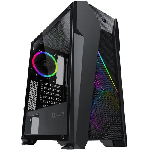 Carcasa AQIRYS Canopus, Middle Tower, Tempered Glass, RGB (Negru)