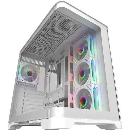 Carcasa AQIRYS Europa ARGB, Middle Tower, Tempered glass, Alb