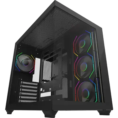 Carcasa AQIRYS Orcus ARGB, Middle Tower, Tempered glass, Negru