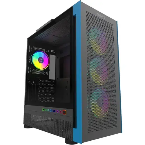 Carcasa Aqirys Sargas Mid Tower, panou lateral tempered glass, fan controller integrat (Negru)