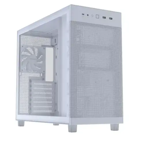 Carcasa ASUS Prime AP303 TG, Fara sursa, Middle Tower, Tempered glass, Alb