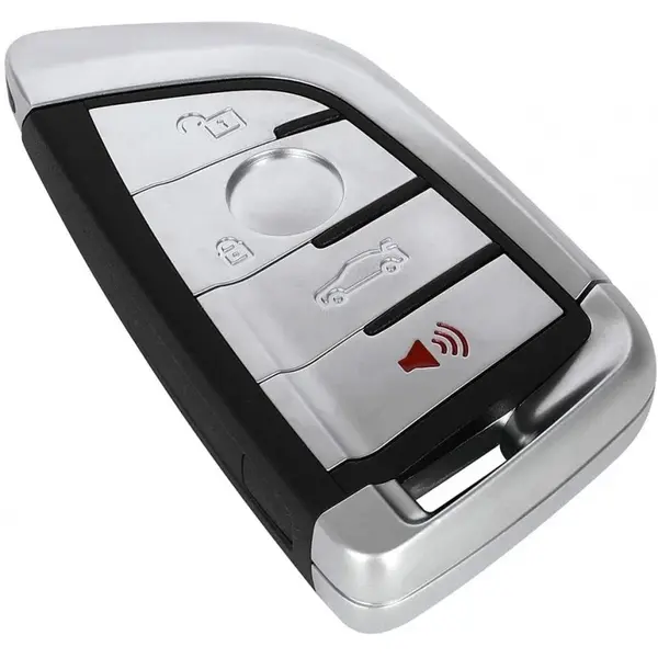 Carcasa Cheie Auto Techstar® compatibila cu BMW, Seria 1,2,3,4,5,6,7, X, 4 Butoane, Cu Lama, Argintiu