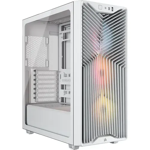 Carcasa Corsair 3200D RS ARGB, Mid-Tower, ATX, 3 ventilatoare incluse RS120 ARGB, Alb