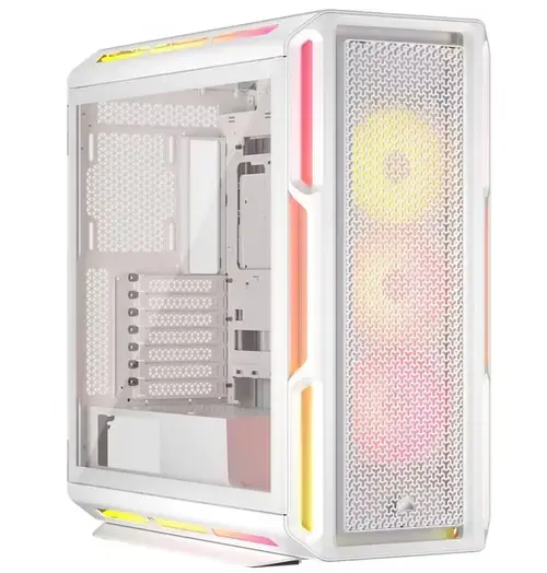 Carcasa Corsair iCUE LINK 5000T LX RGB, Mid-Tower, 3 Ventilatoare LX120 RGB si iCUE LINK System Hub incluse, Benzi luminoase AURORA RGB (Alb)