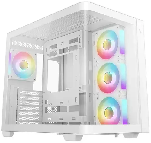 Carcasa DeepCool CG530U 4F R-CG530U-WHAGA4-G, Mid Tower, 7 sloturi expansiune, Sticla securizata, 2x USB 3.0, 1x USB Type-C, 4 Ventilatoare (Alb)