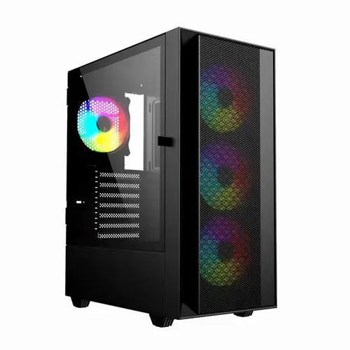 Carcasa Gembird Fornax 4000, iluminare aRGB, Middle Tower, Fara sursa (Negru)