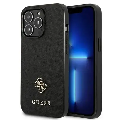 Carcasa Guess Hardcase Saffiano 4G Small Metal Logo pentru iPhone 13 Pro / 13, Negru