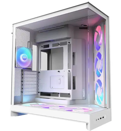 Carcasa H9 Flow RGB+ Dual-Chamber, Middle Tower, Fara sursa (Alb)