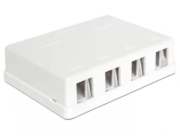 Carcasa Keystone perete 4 Porturi Alb, Delock 86208