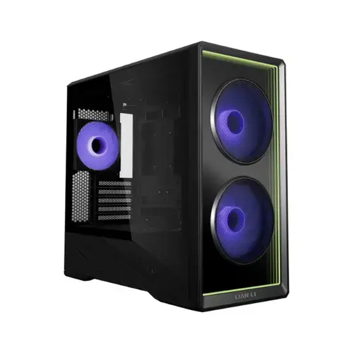 Carcasa Lian Li Vector V150 INF, Sticla securizata, mATX, Ventilatoare 3x ARGB (Negru)