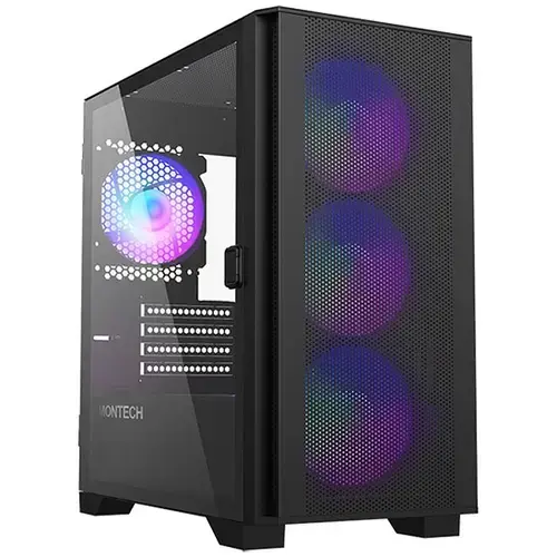 Carcasa Montech AIR 100 ARGB, fara sursa, mesh, tempered glass (Negru)