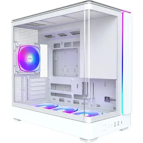 Carcasa Montech KING 15 PRO, Mini Tower, Tempered glass, Alb
