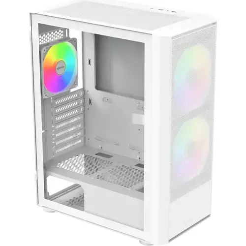 Carcasa Montech X2 Plus, Middle Tower, Tempered glass, Alb