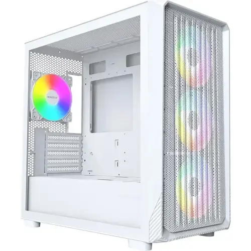 Carcasa Montech X5M, Mini Tower, Tempered glass, Alb