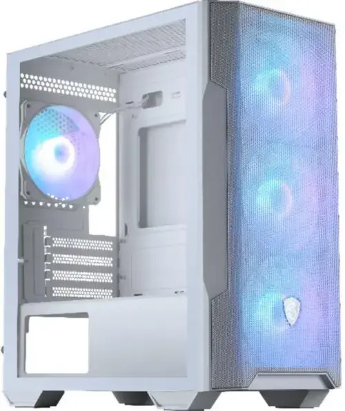Carcasa MSI MAG FORGE M100R, Mid Tower, Fara sursa, Tempered glass (Alb)