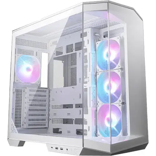 Carcasa MSI MAG PANO 100R PZ, Mid Tower, Sticla securizata, Ventilatoare pre-instalate 4x ARGB (Alb)