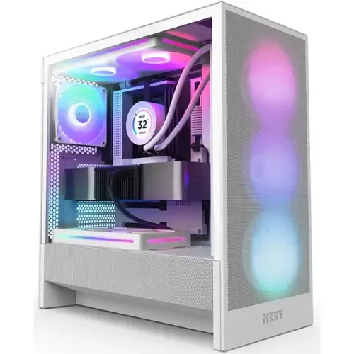 Carcasa NZXT H5 Flow RGB 2024, Tempered glass, Middle Tower (Alb)