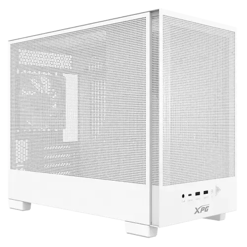 Carcasa PC XPG VALOR MESH NANO, Midi Tower, 5 sloturi expansiune, 2x USB 3.2, 1x USB Type-C, 1 Ventilator ARGB 120mm inclus (Alb)