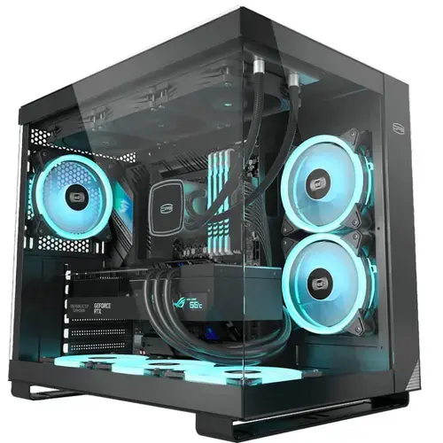 Carcasa PCCOOLER C3 T500 ARGB , Middle Tower, ATX, fara sursa, sticla securizata, 6 ventilatoare incluse, iluminare ARGB, Negru