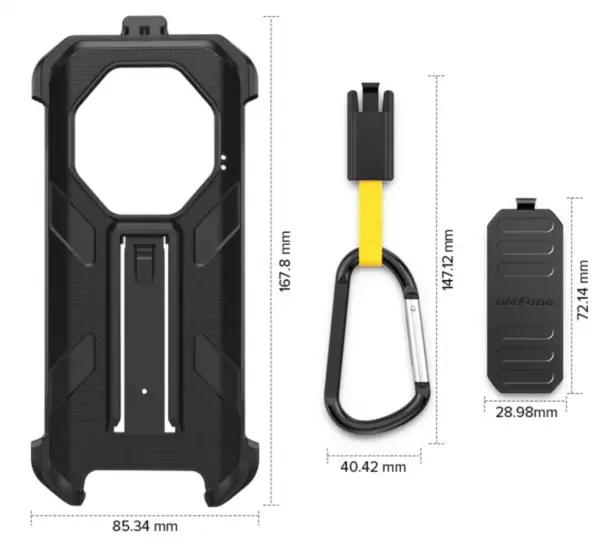 Carcasa pentru Ulefone ARMOR X32 Series, Negru, PC, Protectie 360 , Clip Rotativ, Carabina, Multifunctionala