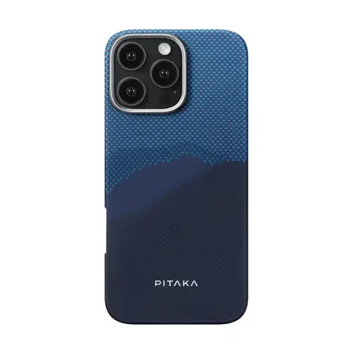 Carcasa PITAKA Tactile Woven compatibila cu iPhone 16 Pro Max, Albastru
