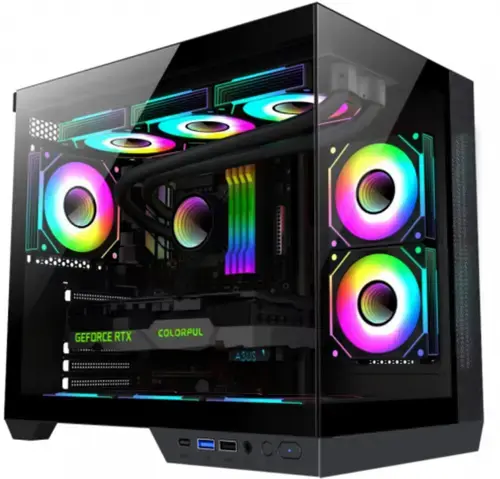 Carcasa Serioux Shadow, Middle Tower, Tempered glass, Negru
