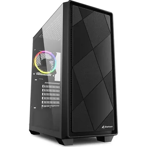 Carcasa Sharkoon VS8 RGB, iluminare RGB, Middle Tower, fara sursa, ATX (Negru)